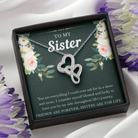 Load image into Gallery viewer, To My Sister Gifts, Friends Are Forever Sisters Are For Life, Double Heart Necklace For Women, Birthday Present Idea From Sister
