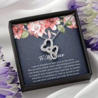 Load image into Gallery viewer, To My Niece  Gifts, I&#39;m So Thankful, Double Heart Necklace For Women, Birthday Present Ideas From Aunt Uncle
