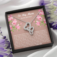 Load image into Gallery viewer, To My Mom Gifts, You Are Amazing, Double Heart Necklace For Women, Birthday Present From Son Daughter
