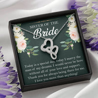 Load image into Gallery viewer, Sister of the Bride Gifts, Thank You for Being There, Double Heart Necklace For Women, Wedding Day Thank You Ideas From Bride
