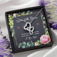 Load image into Gallery viewer, Sister of the Groom Gifts, You Are The Special Bonus, Double Heart Necklace For Women, Wedding Day Thank You Ideas From Bride

