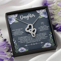 Load image into Gallery viewer, To My Daughter Gifts, When I First Held You In My Arms, Double Heart Necklace For Women, Birthday Present Ideas From Mom Dad
