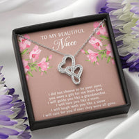 Load image into Gallery viewer, To My Niece  Gifts, You Were A Gift For Me From God, Double Heart Necklace For Women, Birthday Present Idea From Aunt
