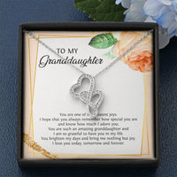 Load image into Gallery viewer, To My Granddaughter Gifts, You Are One Of My Greatest Joys, Double Heart Necklace For Women, Birthday Present Idea From Grandma Grandpa
