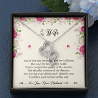 Load image into Gallery viewer, To My Wife, You Are My Everything, Double Heart Necklace For Women, Anniversary Birthday Gifts From Husband
