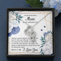 Load image into Gallery viewer, To My Mom Gifts, I&#39;m Still Your Little Girl, Double Heart Necklace For Women, Wedding Day Thank You Ideas From Daughter
