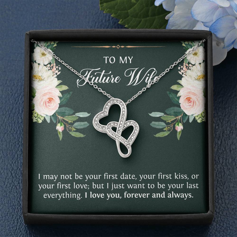 To My Bride Gifts, To My Future Wife, Double Heart Necklace For Women, Wedding Day Engagement Thank You Ideas From Groom
