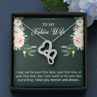 Load image into Gallery viewer, To My Bride Gifts, To My Future Wife, Double Heart Necklace For Women, Wedding Day Engagement Thank You Ideas From Groom
