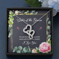 Load image into Gallery viewer, Sister of the Groom Gifts, You Are The Special Bonus, Double Heart Necklace For Women, Wedding Day Thank You Ideas From Bride
