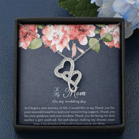 Load image into Gallery viewer, Mom of the Bride Gifts, I Am Proud To Have You, Double Heart Necklace For Women, Wedding Day Thank You Ideas From Bride
