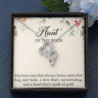 Load image into Gallery viewer, Aunt of the Bride Gifts, You Have Ears That Always Listen, Double Heart Necklace For Women, Wedding Day Thank You Ideas From Bride

