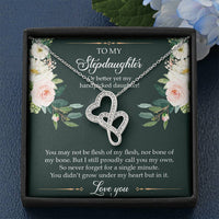 Load image into Gallery viewer, To My Stepdaughter Gifts, You May Not Be Flesh Of My Flesh, Double Heart Necklace For Women, Birthday Present Idea From Stepmom Stepdad

