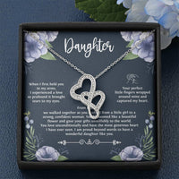 Load image into Gallery viewer, To My Daughter Gifts, When I First Held You In My Arms, Double Heart Necklace For Women, Birthday Present Ideas From Mom Dad
