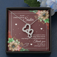 Load image into Gallery viewer, To My Unbiological Sister Gifts, Thank You, Double Heart Necklace For Women, Birthday Present Idea From Sister-in-law

