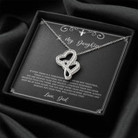 Load image into Gallery viewer, To My Daughter  Gifts, You Are Braver Than You Believe, Double Heart Necklace For Women, Birthday Present Idea From Dad
