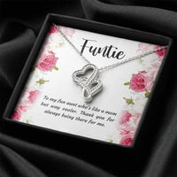 Load image into Gallery viewer, To My Aunt Gifts, Funtie, Double Heart Necklace For Women, Aunt Birthday Present From Niece Nephew
