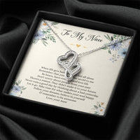 Load image into Gallery viewer, To My Niece Gifts, When Life Gets Hard And You Feel All Alone, Double Heart Necklace For Women, Niece Birthday Present From Aunt
