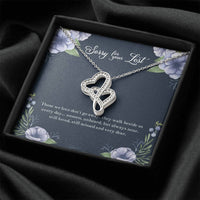 Load image into Gallery viewer, Loss of Loved One Gifts, Still Loved, Sympathy Double Heart Necklace For Loss of Loved One, Memorial Sorry For Your Loss Present

