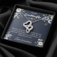 Load image into Gallery viewer, To My Granddaughter Gifts, I&#39;m Always Here For You, Double Heart Necklace For Women, Birthday Present Idea From Grandma
