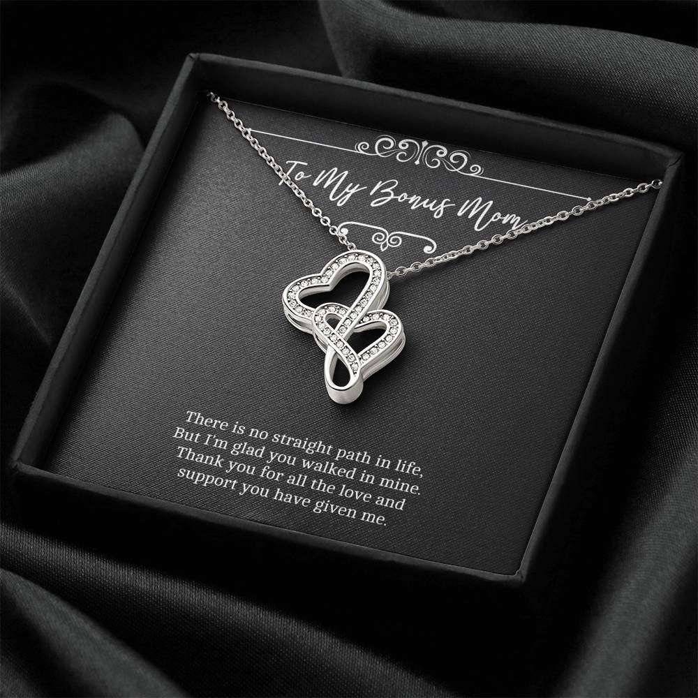 To My Bonus Mom Gifts, There Is No Straight Path In Life, Double Heart Necklace For Women, Wedding Day Thank You Ideas From Bride