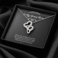 Load image into Gallery viewer, To My Bonus Mom Gifts, There Is No Straight Path In Life, Double Heart Necklace For Women, Wedding Day Thank You Ideas From Bride
