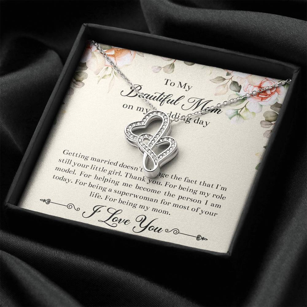 Mom of the Bride Gifts, I'm Still Your Little Girl, Double Heart Necklace For Women, Wedding Day Thank You Ideas From Bride