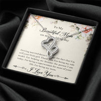 Load image into Gallery viewer, Mom of the Bride Gifts, I'm Still Your Little Girl, Double Heart Necklace For Women, Wedding Day Thank You Ideas From Bride

