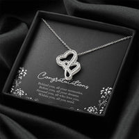 Load image into Gallery viewer, Retirement Gifts, Behind You, Happy Retirement Double Heart Necklace For Women, Retirement Party Favor From Friends Coworkers
