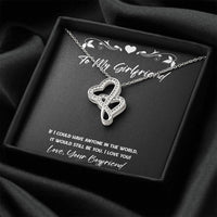 Load image into Gallery viewer, To My Girlfriend, It Would Still Be You, Double Heart Necklace For Women, Anniversary Birthday Valentines Day Gifts From Boyfriend
