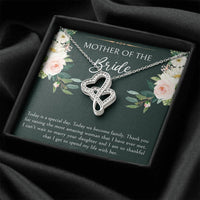 Load image into Gallery viewer, Mom of the Bride Gifts, Today We Become Family, Double Heart Necklace For Women, Wedding Day Thank You Ideas From Groom
