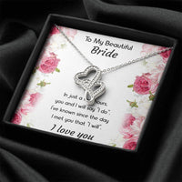Load image into Gallery viewer, To My Bride Gifts, You And I Will Say I Do, Double Heart Necklace For Women, Wedding Day Thank You Ideas From Groom
