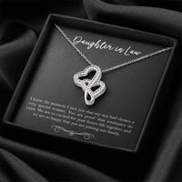 Load image into Gallery viewer, To My Daughter-in-law Gifts, I Knew The Moment I Met You, Double Heart Necklace For Women, Birthday Present Idea From Mother-in-law
