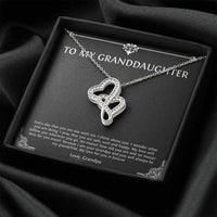 Load image into Gallery viewer, To My Granddaughter Gifts, I Think About You, Double Heart Necklace For Women, Birthday Present Idea From Grandpa
