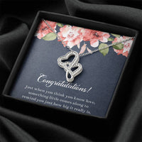 Load image into Gallery viewer, Gift for Expecting Mom, Something Little Comes Along, Mom to Be Double Heart Necklace For Women, Pregnancy Gift For New Mother
