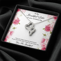 Load image into Gallery viewer, Bride Gifts, You Are Beautiful, Double Heart Necklace For Women, Wedding Day Thank You Ideas From Sister
