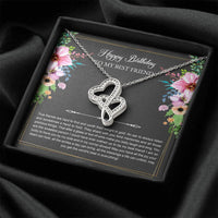 Load image into Gallery viewer, Birthday Gifts For Women, Lucky To Have You, Double Heart Necklace, Happy Birthday Message Card Jewelry For Best Friend
