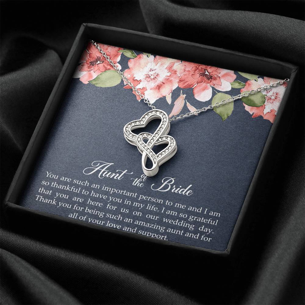 Aunt of the Bride Gifts, You Are Important To Me, Double Heart Necklace For Women, Wedding Day Thank You Ideas From Bride