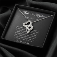 Load image into Gallery viewer, To My Aunt Gifts, Special Bond, Double Heart Necklace For Women, Birthday Present Idea From Nephew
