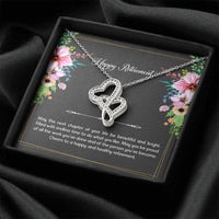 Load image into Gallery viewer, Retirement Gifts, Do What You Like, Happy Retirement Double Heart Necklace For Women, Retirement Party Favor From Friends Coworkers
