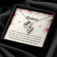 Load image into Gallery viewer, To My Sister Gifts, Someone Who Loves You From The Heart, Double Heart Necklace For Women, Birthday Present Idea From Sister Brother
