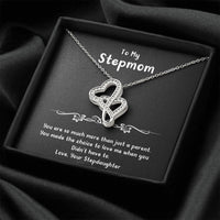 Load image into Gallery viewer, To My Stepmom Gifts, You Are More Than Just A Parent, Double Heart Necklace For Women, Birthday Mothers Day Present From Stepdaughter
