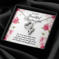 Load image into Gallery viewer, To My Stepdaughter Gifts, For Us To Have Each Other, Double Heart Necklace For Women, Birthday Present Idea From Stepmom Stepdad
