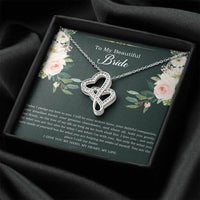Load image into Gallery viewer, To My Bride Gifts, Today I Pledge My Love To You, Double Heart Necklace For Women, Wedding Day Thank You Ideas From Groom
