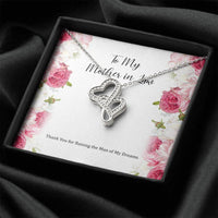 Load image into Gallery viewer, To My Mother-in-Law Gifts, Raising The Man Of My Dreams, Double Heart Necklace For Women, Birthday Mothers Day Present From Daughter-in-law
