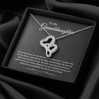 Load image into Gallery viewer, To My Granddaughter Gifts, Every Day That You Are Not With Me, Double Heart Necklace For Women, Birthday Present Idea From Grandma Grandpa
