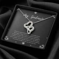 Load image into Gallery viewer, To My Soulmate, Our Special Bond Spans The Years, Double Heart Necklace For Girlfriend, Anniversary Birthday Valentines Day Gifts From Boyfriend
