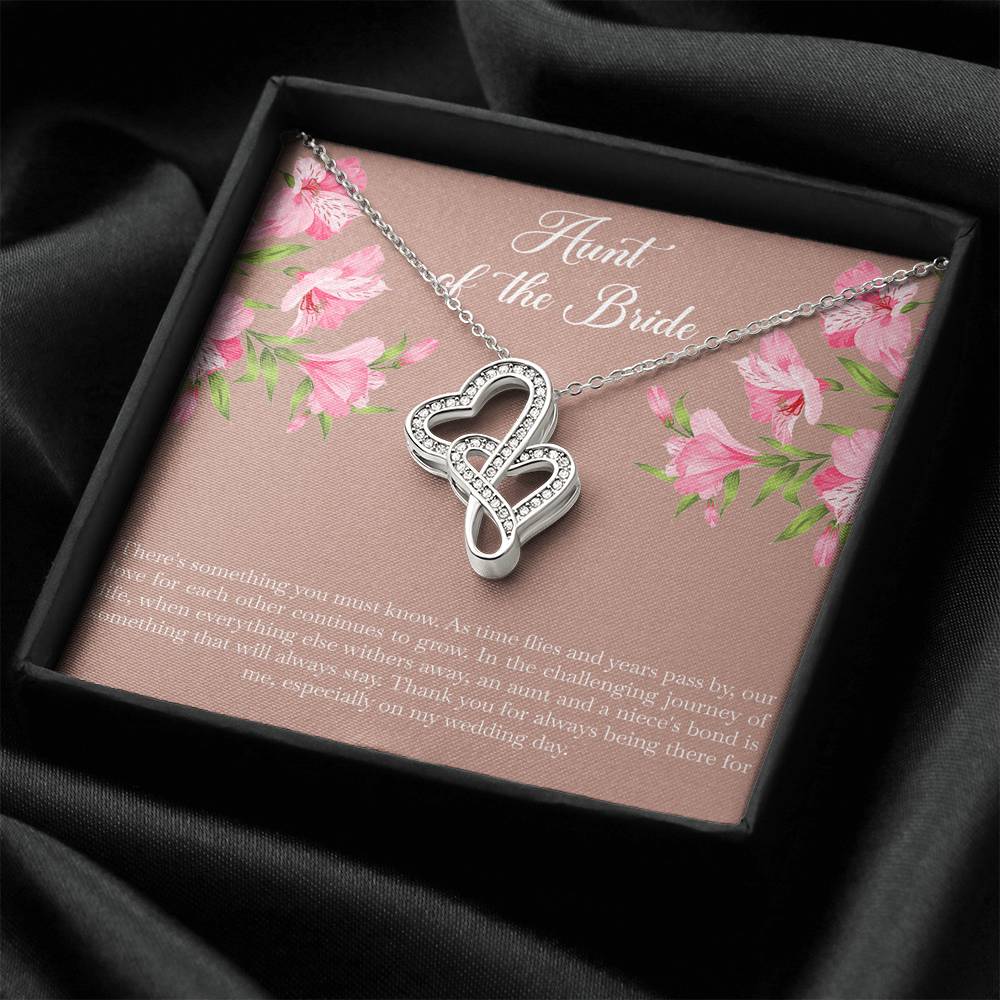 Aunt of the Bride Gifts, Our Love For Each Other Grows, Double Heart Necklace For Women, Wedding Day Thank You Ideas From Bride