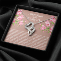 Load image into Gallery viewer, Bride Gifts, I Hope You Enjoy Every Single Moment, Double Heart Necklace For Women, Wedding Day Thank You Ideas From Best Friend
