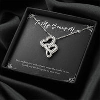 Load image into Gallery viewer, To My Bonus Mom Gifts, Endless Love And Support, Double Heart Necklace For Women, Birthday Mothers Day Present From Bonus Daughter
