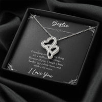 Load image into Gallery viewer, To My Friend Gifts, Because Of You, Double Heart Necklace For Women, Birthday Present Idea From Bestie
